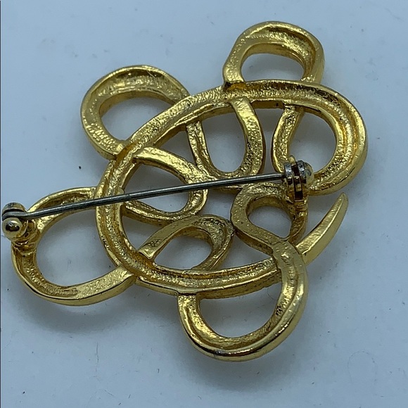 Brushed gold modernist vintage M. Jent brooch - Picture 2 of 3